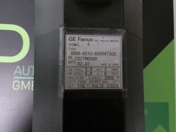 GE Fanuc AC Servo Motor A06B-0512-B004#7000  gebraucht