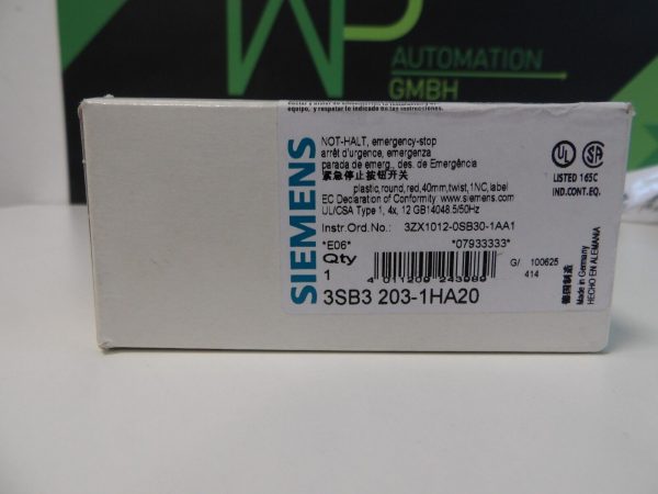 Neu Siemens NOT HALT 3SB3 203 1HA20 314871576843