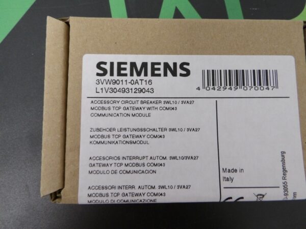 Siemens Zubehör Leistungsschalter 3VW9011-0AT16 Neu Versiegelt