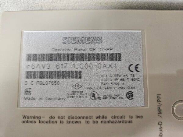 SIEMENS OP 17-PP 6AV3617-1JC00-0AX1  Generalüberholt