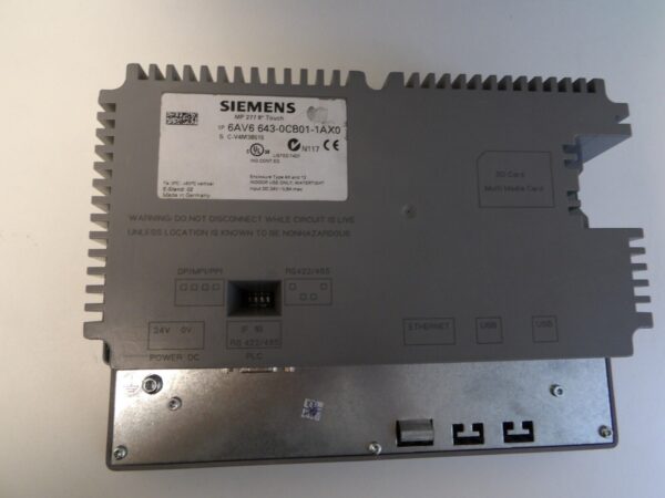 Siemens SIMATIC Touch Panel 6AV6 643-0CB01-1AX0 / 6AV6643-0CB01-1AX0