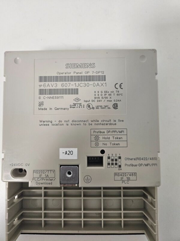 SIEMENS 6AV3607-1JC30-0AX1 Operator Panel Generalüberholt